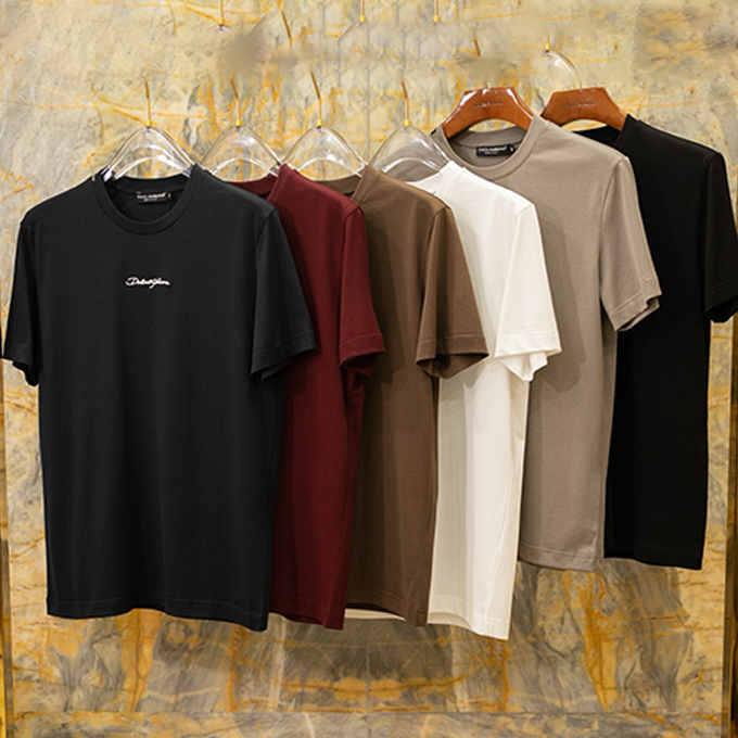 dolce & gabbana signature embroidery cotton t shirt